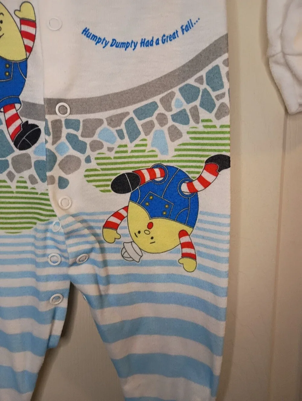 Vintage Humpty Dumpty Baby Footed One-Piece